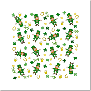 St Patricks day pattern Posters and Art